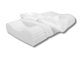 Dettagli del prodotto forma a doppia onda con scanalature su materiale interno 100% memory foam a base soia con sottofodera cotone fodera esterna in Tencel e tessuto laterale volumetrico traspirante