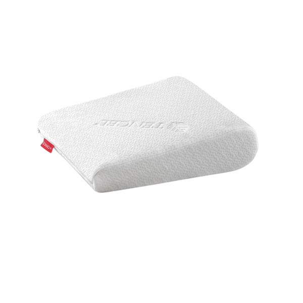 cuscino SONNO+ da posizionare tra le ginocchia in posizione laterale a letto per allineare schiena, bacino, gambe ed evitare torsioni lombari, indicato dopo l'operazione all'anca